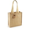 Tote bag en toile de jute, anses longues en coton