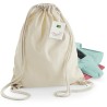 Sac de gym en coton bio avec cordon, gymsac, 340 g/m²