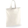 Tote bag coton vierge, anses courtes, 140 g/m²