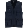 Gilet de travail multi-poches col V zippé en polycoton, 200 g/m²