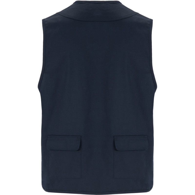 Gilet de travail multi-poches col V zippé en polycoton, 200 g/m²