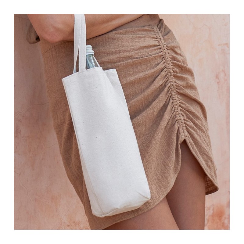 Sac à bouteille en coton canvas commerce équitable, 407 g/m²