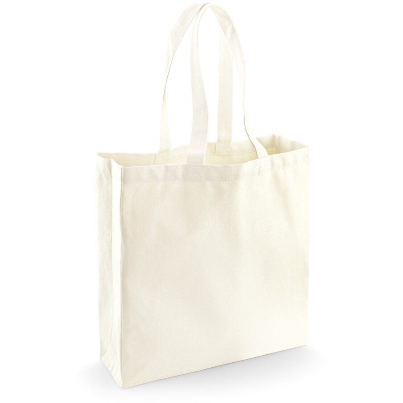 Grand sac shopping en coton canvas commerce équitable, 407 g/m²