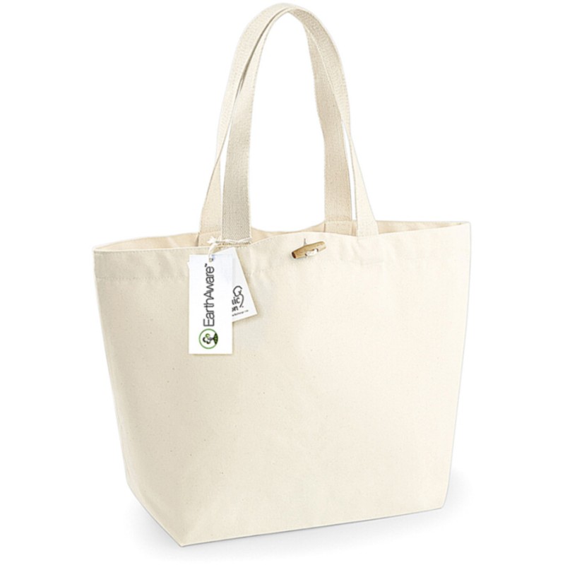 Sac shopping canvas en coton biologique, 340 g/m²