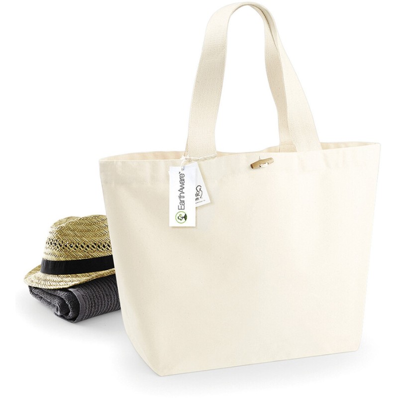 Sac shopping canvas en coton biologique, 340 g/m²