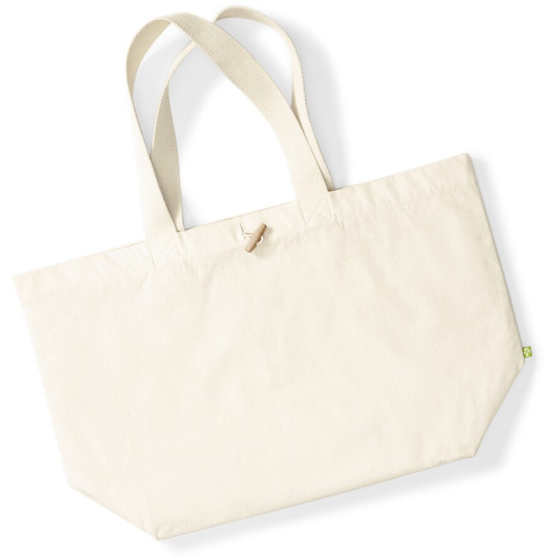 Sac shopping XL canvas en coton biologique, 340 g/m²