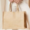 Tote bag en toile de jute brillant avec poignées en coton