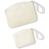 Trousse forme arrondie en coton bio brossé, fermeture éclair, 407 g/m²