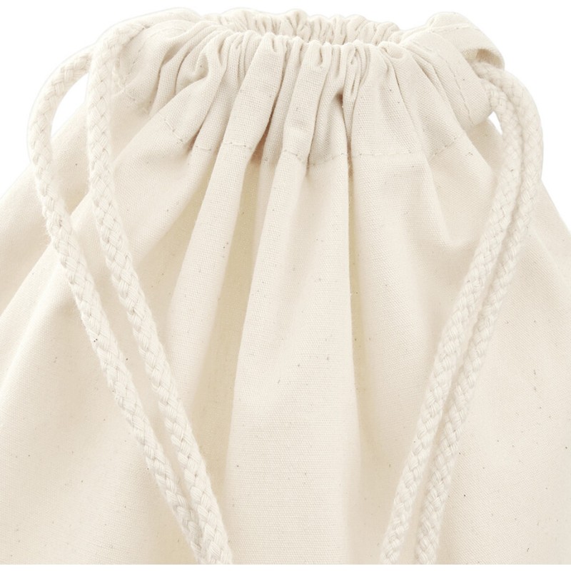 Petit sac de rangement en coton, fermeture à double cordon, 200 g/m²