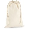 Petit sac de rangement en coton, fermeture à double cordon, 200 g/m²