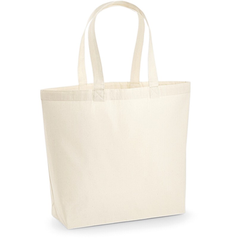 Sac shopping premium avec soufflet de qualité en coton, 200 g/m²