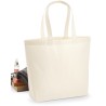 Sac shopping premium avec soufflet de qualité en coton, 200 g/m²