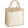 Sac shopping en toile de jute avec poche avant en coton imprimable