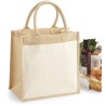 Sac shopping en toile de jute avec poche avant en coton imprimable