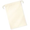 Petit sac de rangement en coton bio fermé par double cordon, 200 g/m²