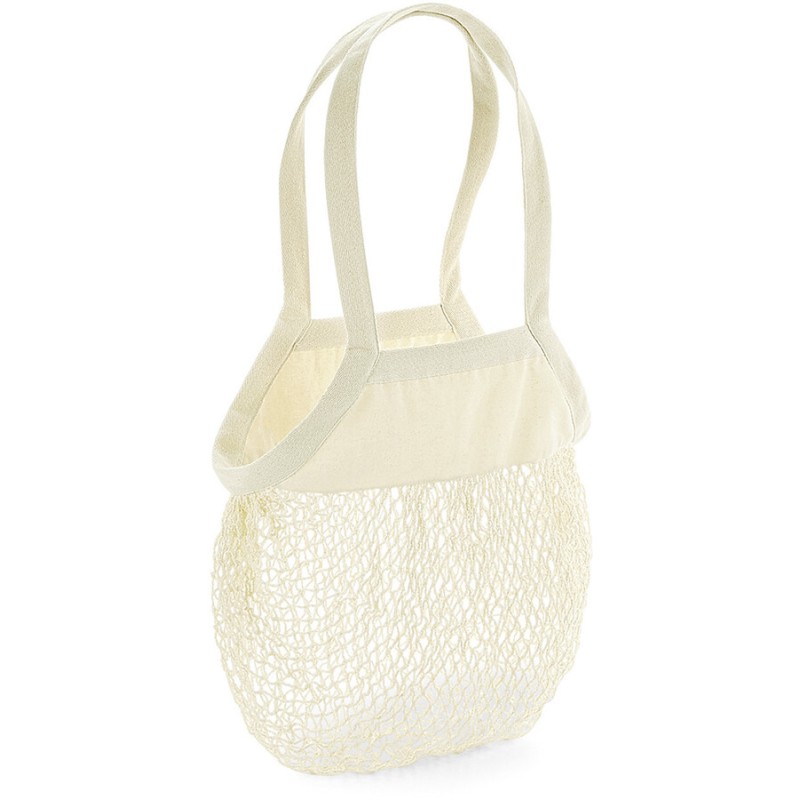 Sac filet, sac à provision en coton biologique, 10 litres