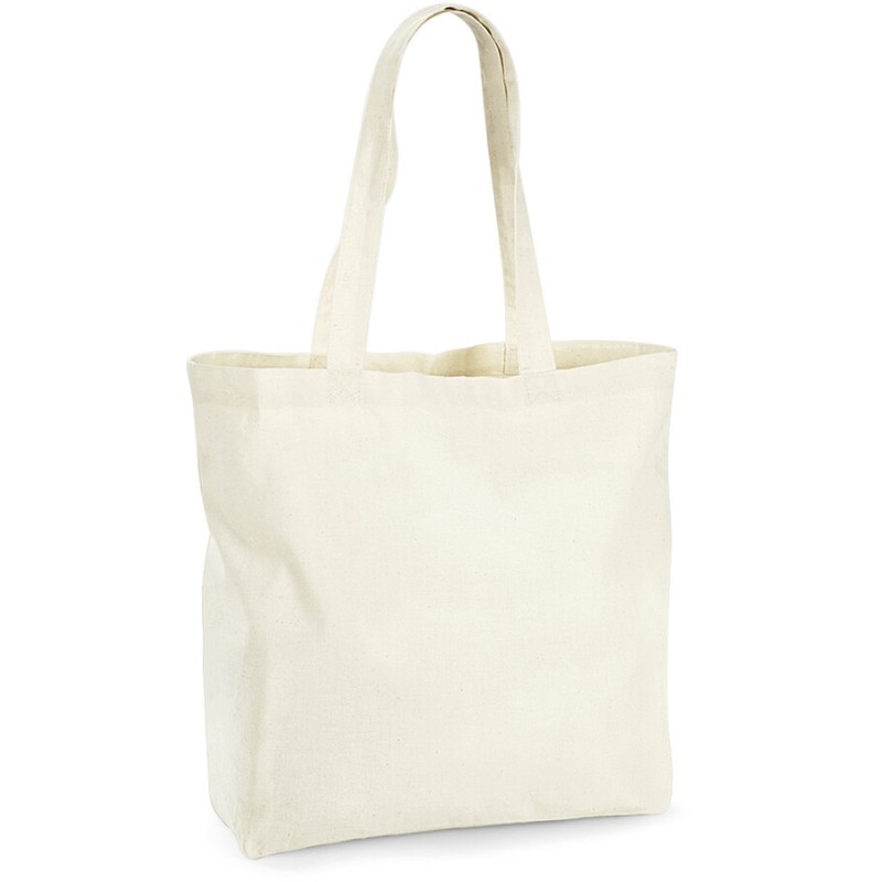 Sac cabas premium avec soufflet en coton biologique, 200 g/m²