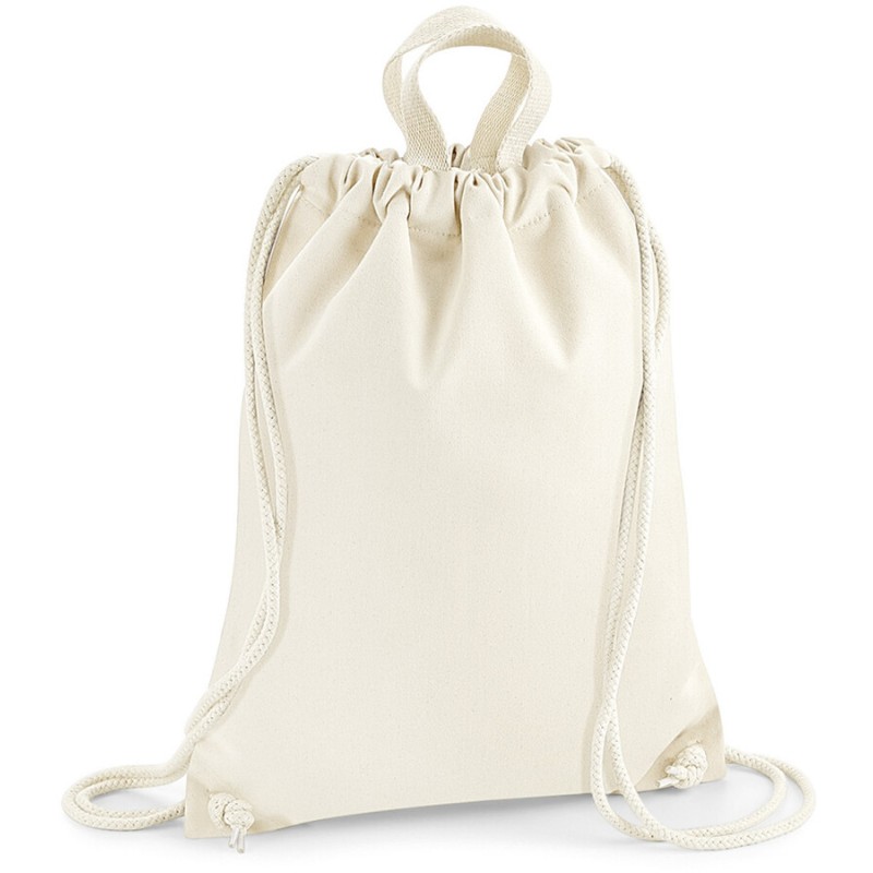 Sac à dos ficelle à rayures en toile de coton brossée, 407 g/m²