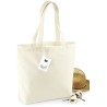 Sac shopping en coton bio avec soufflet, 170 g/m²