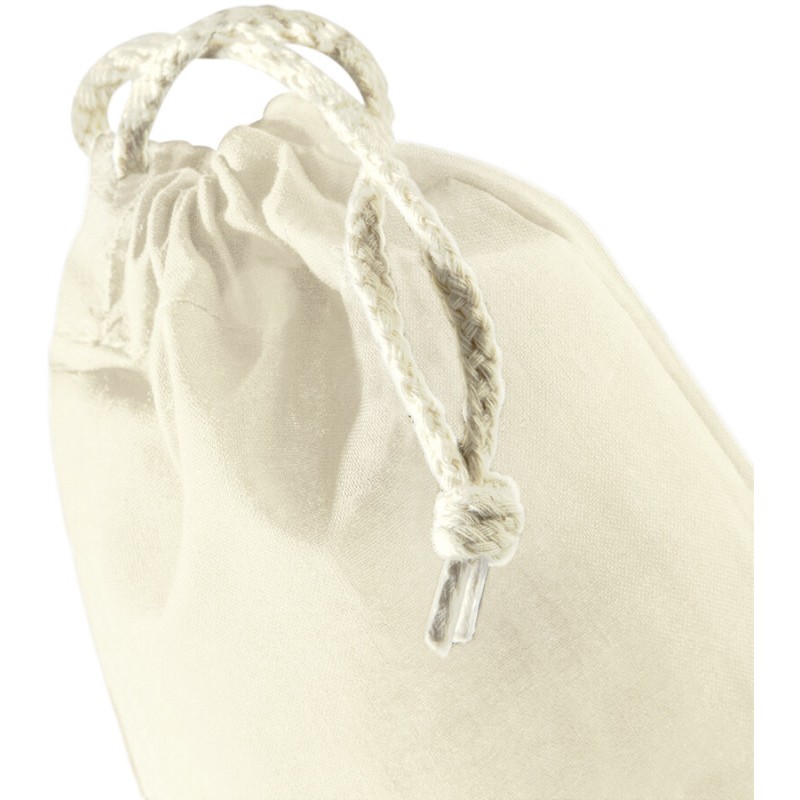 Petit sac de rangement en coton, fermeture par cordelette, 140 g/m²