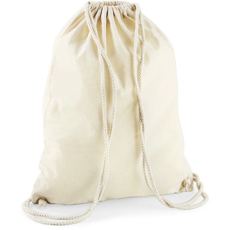 Sac de gym en coton avec cordon, gymsac, 140 g/m²