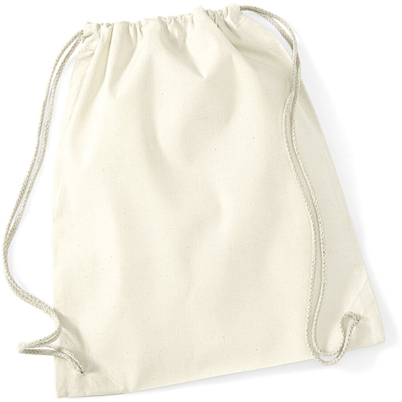 Sac de gym en coton avec cordon, gymsac, 140 g/m²