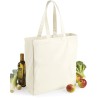 Sac shopping en coton canvas avec soufflet, 270 g/m²