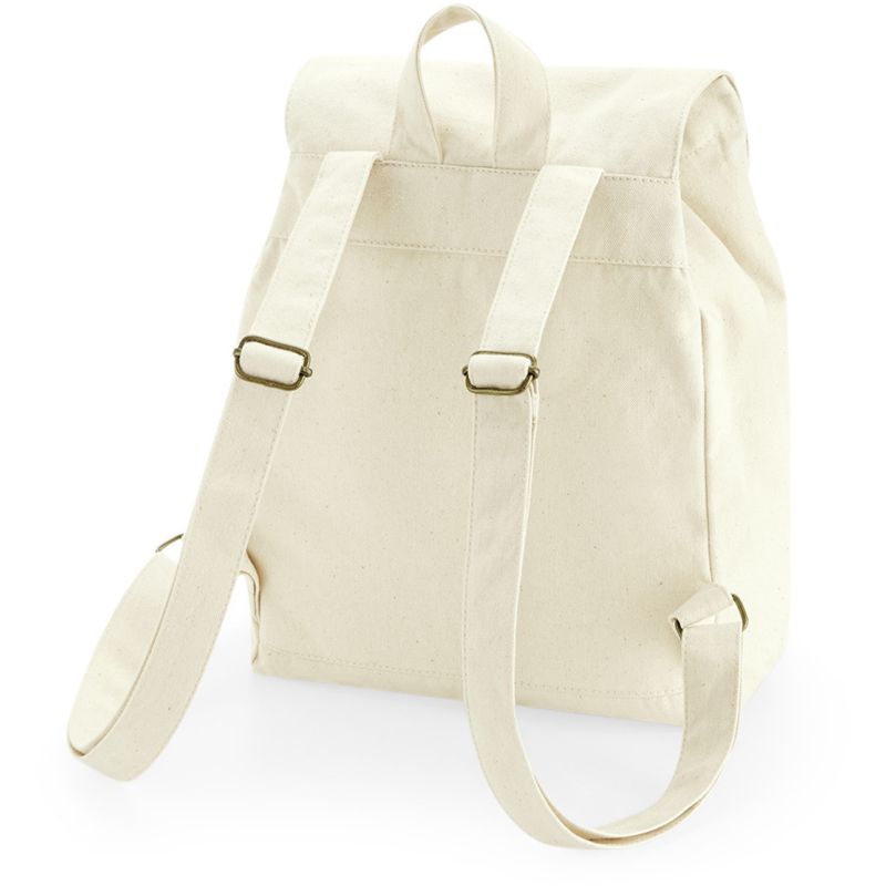 Mini sac à dos en coton bio épais avec rabat, 340 g/m²