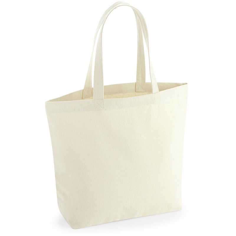 Grand sac shopping en polycoton recyclé avec soufflet, 270 g/m²
