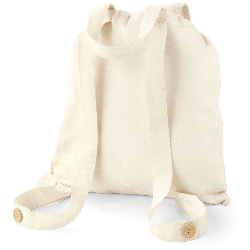 Sac à dos en coton bio pour festivals, bretelles réglables, 170 g/m²