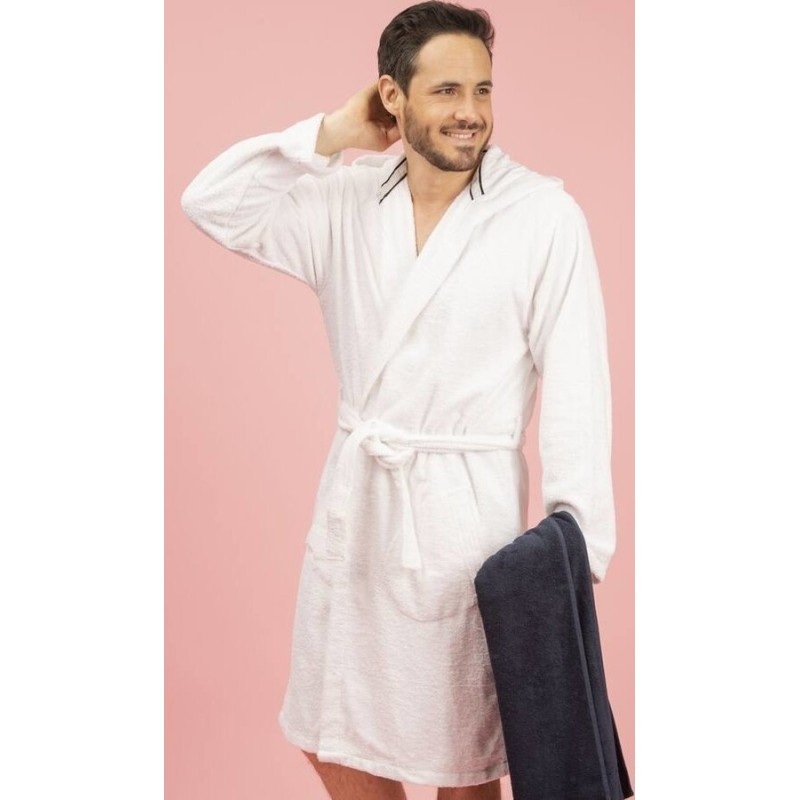 Peignoir de bain avec capuche en coton épais, 450 g/m²