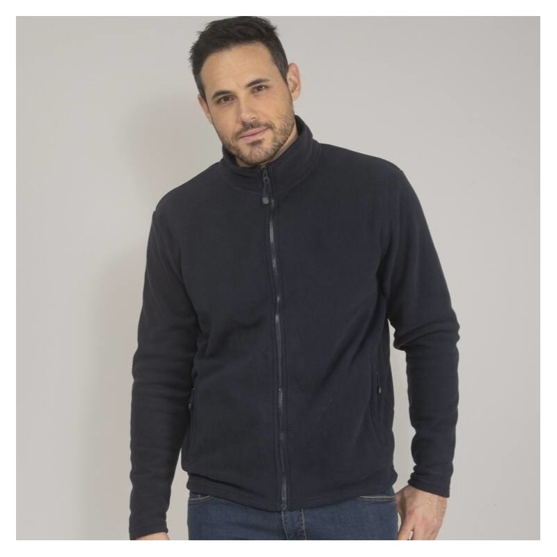 Veste polaire homme moderne, zip principal et zips poches contrastés, 300 g/m²