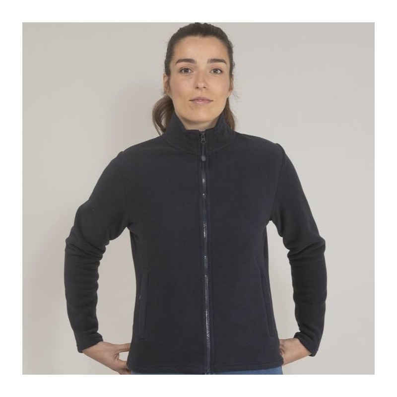 Veste polaire femme moderne, zip principal et zips poches contrastés, 300 g/m²