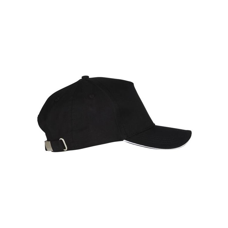 Casquette 5 panneaux Black & Match, 100% coton sergé, 180 g/m²