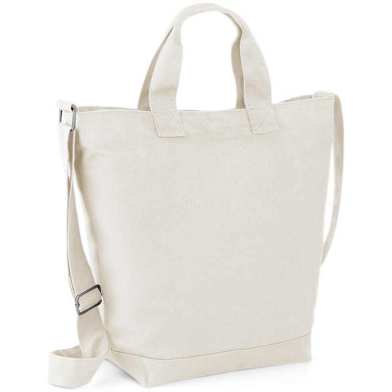 Sac à main en coton canvas, poches intérieures, 15 litres