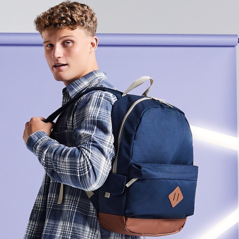 Sac à dos style rétro, plusieurs poches à l'avant, 18 litres