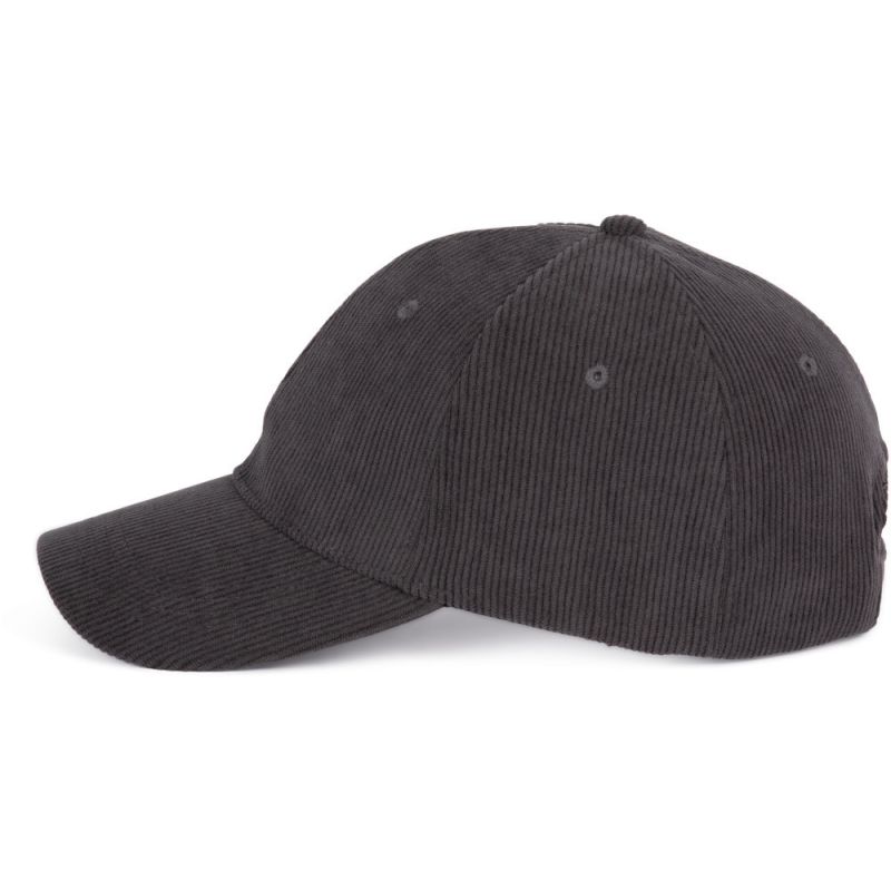 Casquette en velours 6 panneaux élégante et douce, visière incurvée, 210 g/m²