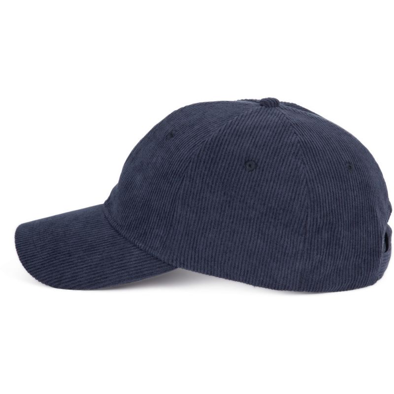Casquette en velours 6 panneaux élégante et douce, visière incurvée, 210 g/m²