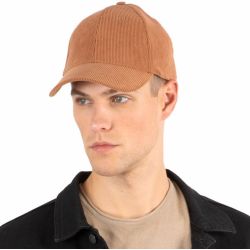 Casquette en velours 6 panneaux élégante et douce, visière incurvée, 210 g/m²