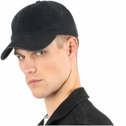 Casquette 6 panneaux vintage effet délavé en coton biologique, 265 g/m²