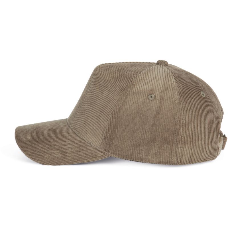 Casquette en velours 5 panneaux en coton doux, 310 g/m²