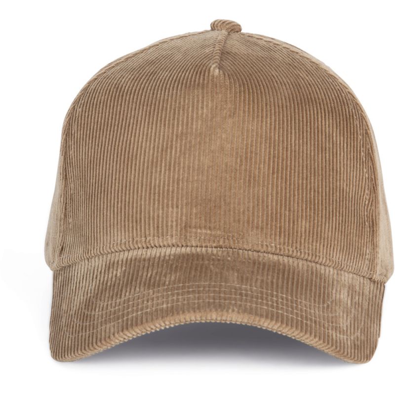 Casquette en velours 5 panneaux en coton doux, 310 g/m²