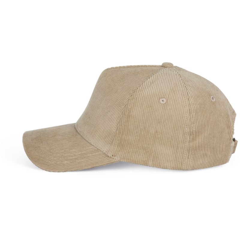 Casquette en velours 5 panneaux en coton doux, 310 g/m²