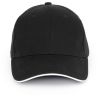 Casquette 6 panneaux contrastée en coton biologique doux, 260 g/m²