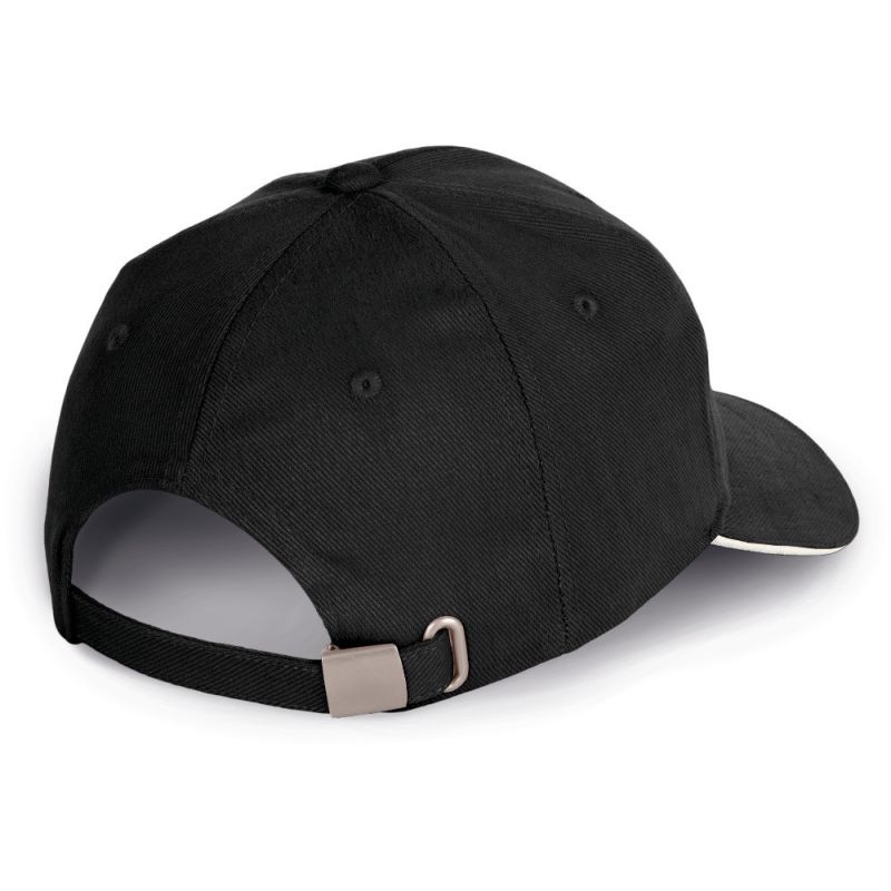 Casquette 6 panneaux contrastée en coton biologique doux, 260 g/m²