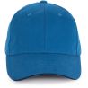 Casquette 6 panneaux contrastée en coton biologique doux, 260 g/m²