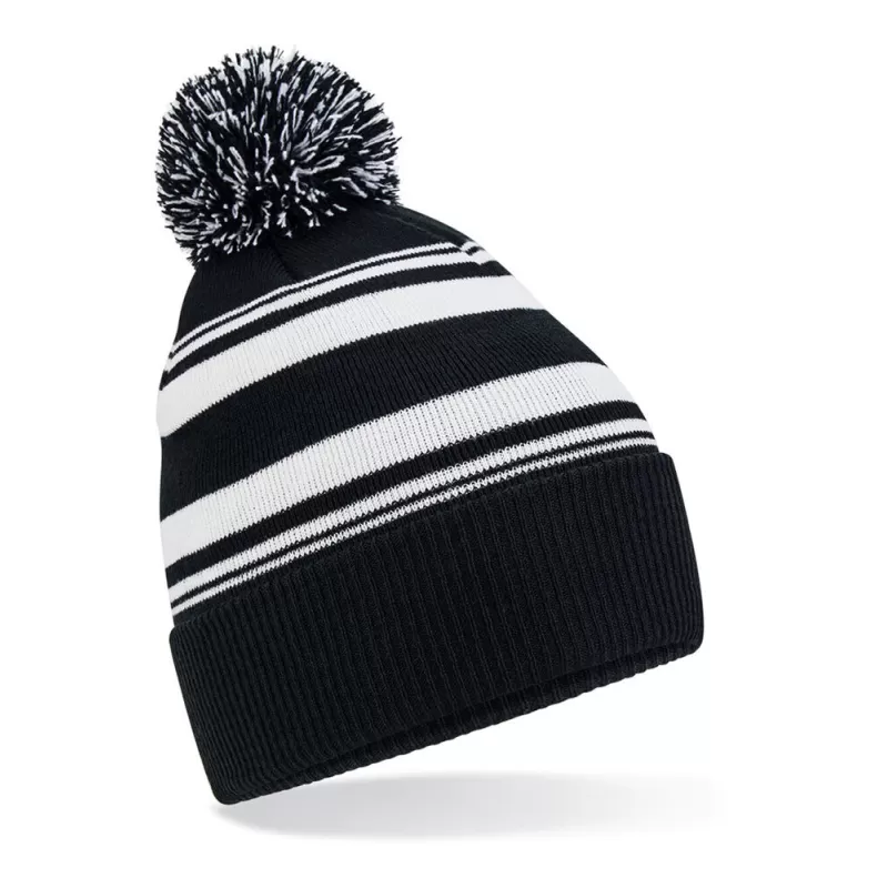 Bonnet bicolore avec revers en polyester recyclé, maille double épaisseur