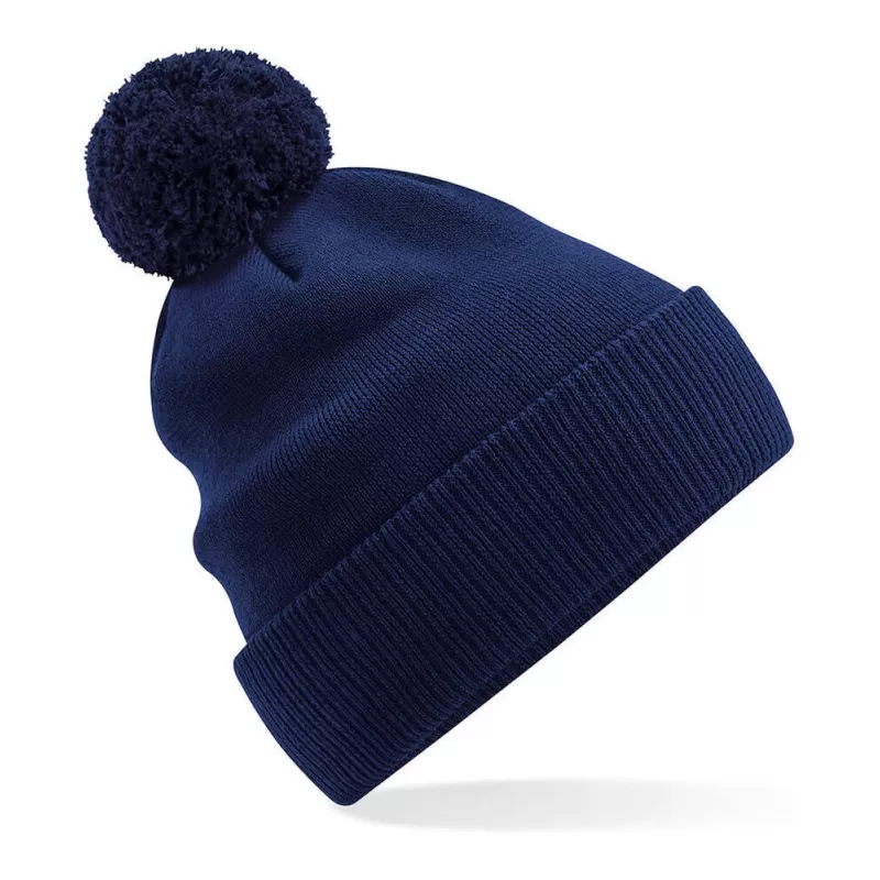 Bonnet en coton biologique doublé avec pompon, style réversible