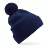 Bonnet en coton biologique doublé avec pompon, style réversible