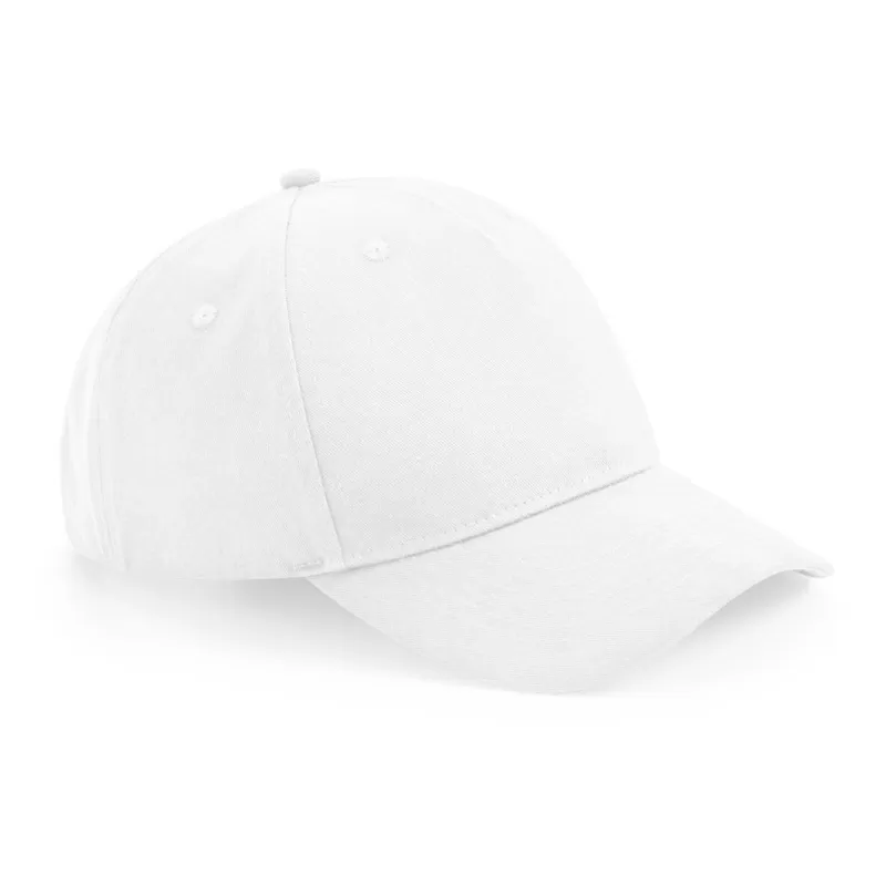 Casquette 5 panneaux en coton organique ajustable, panneaux avant structurés, 256 g/m²
